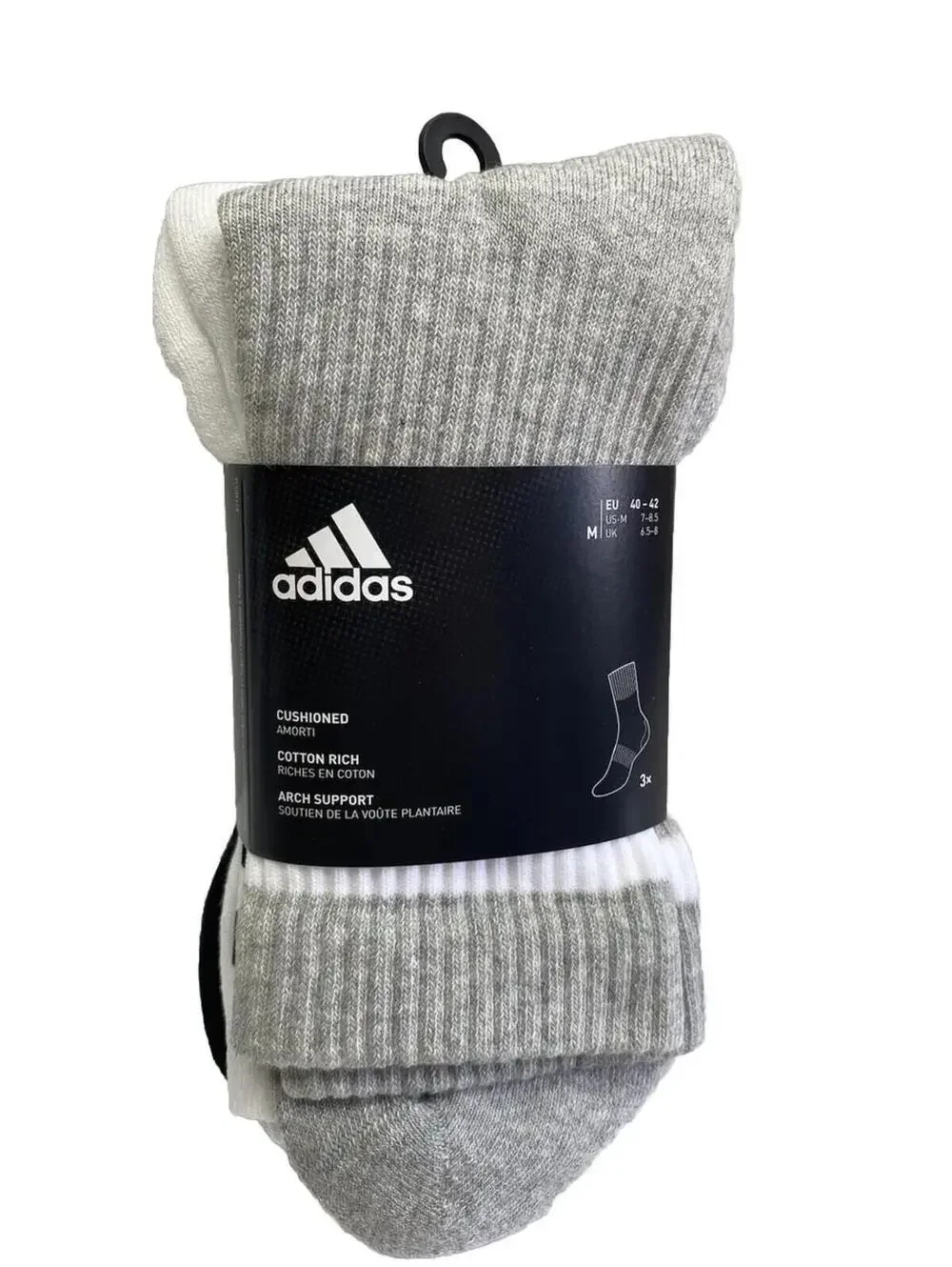 Adidas Men’s Cushioned Athletic Socks Arch Support Running Training New